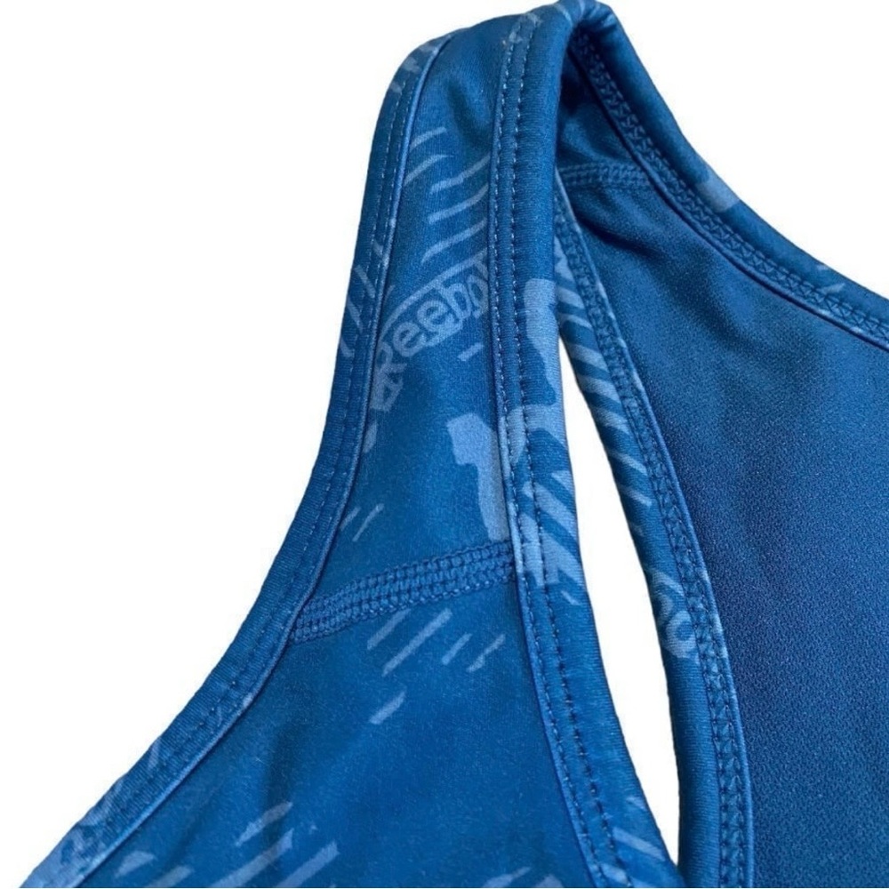 Reebok Sports Bra XL Blue Racerback Workout Training Gym Athletic - Picture 5 of 7